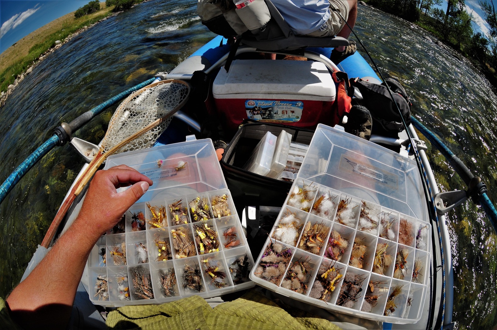 Decisions, decisions. Chad ponders which fly to choose next on Montana's Stillwater River