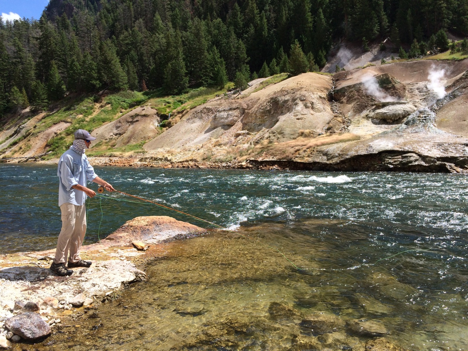 Flyfishing the Yellowstone River in the Grand Canyon of the Yellowstone, YNP