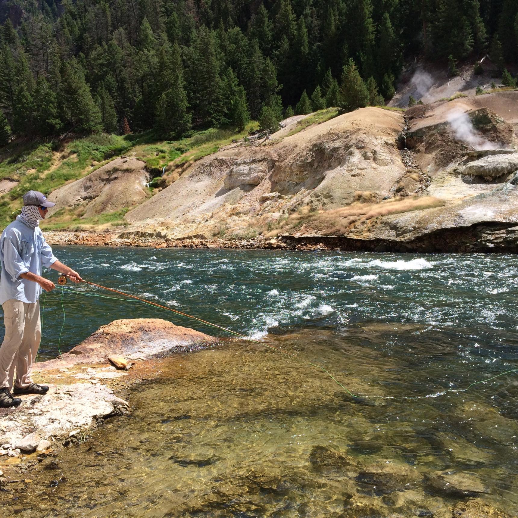 Flyfishing the Yellowstone River in the Grand Canyon of the Yellowstone, YNP