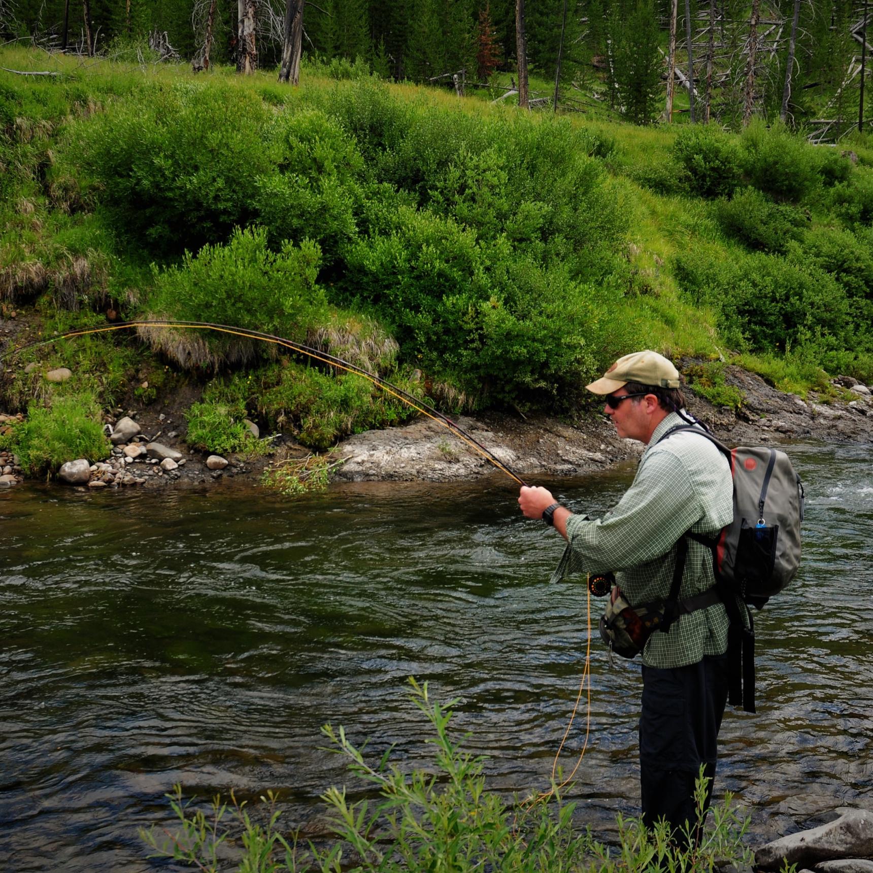 Hooked up on the upper Lamar River, Yellowstone Park