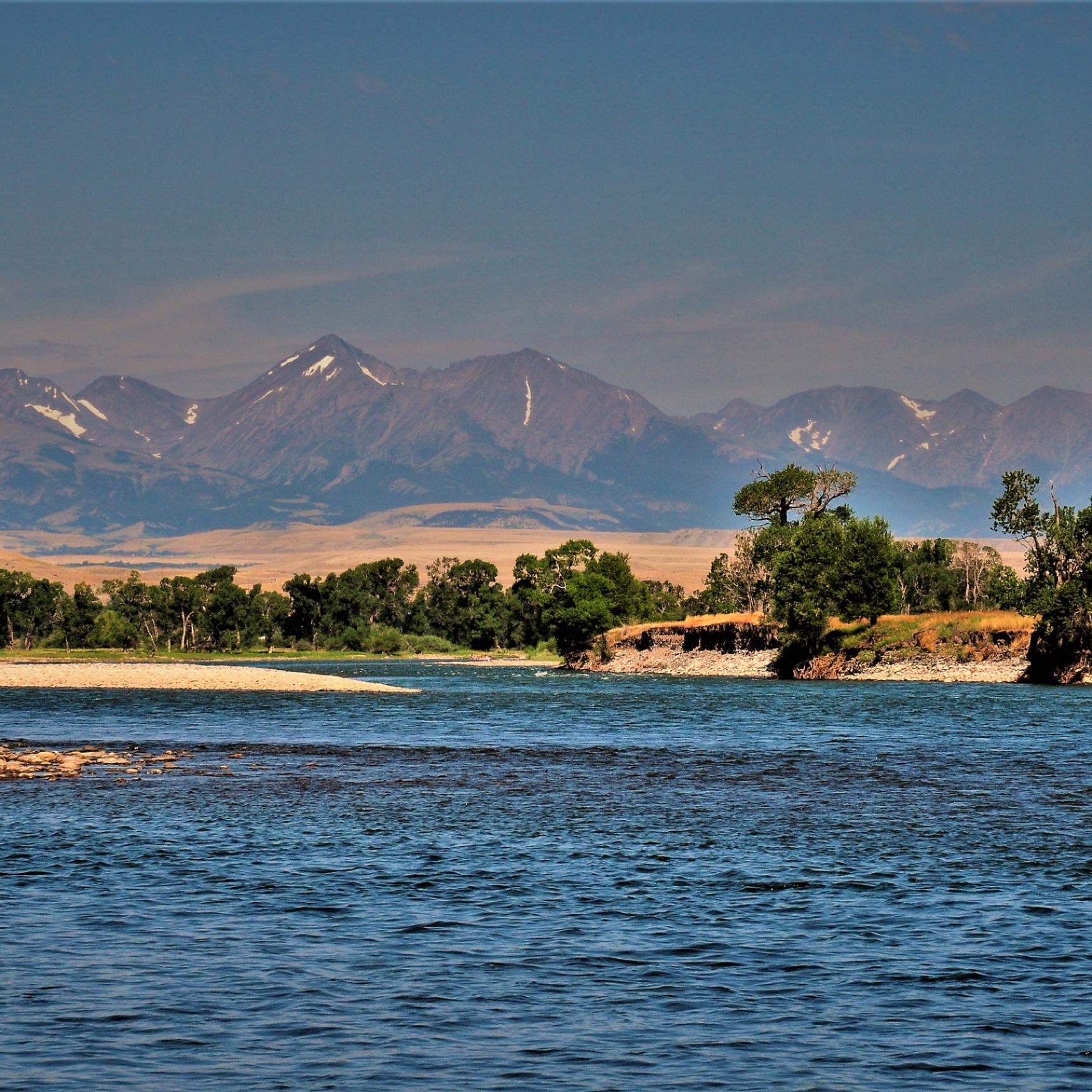 Yellowstone River and Crazy Mountains Montana