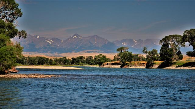 Yellowstone River and Crazy Mountains Montana