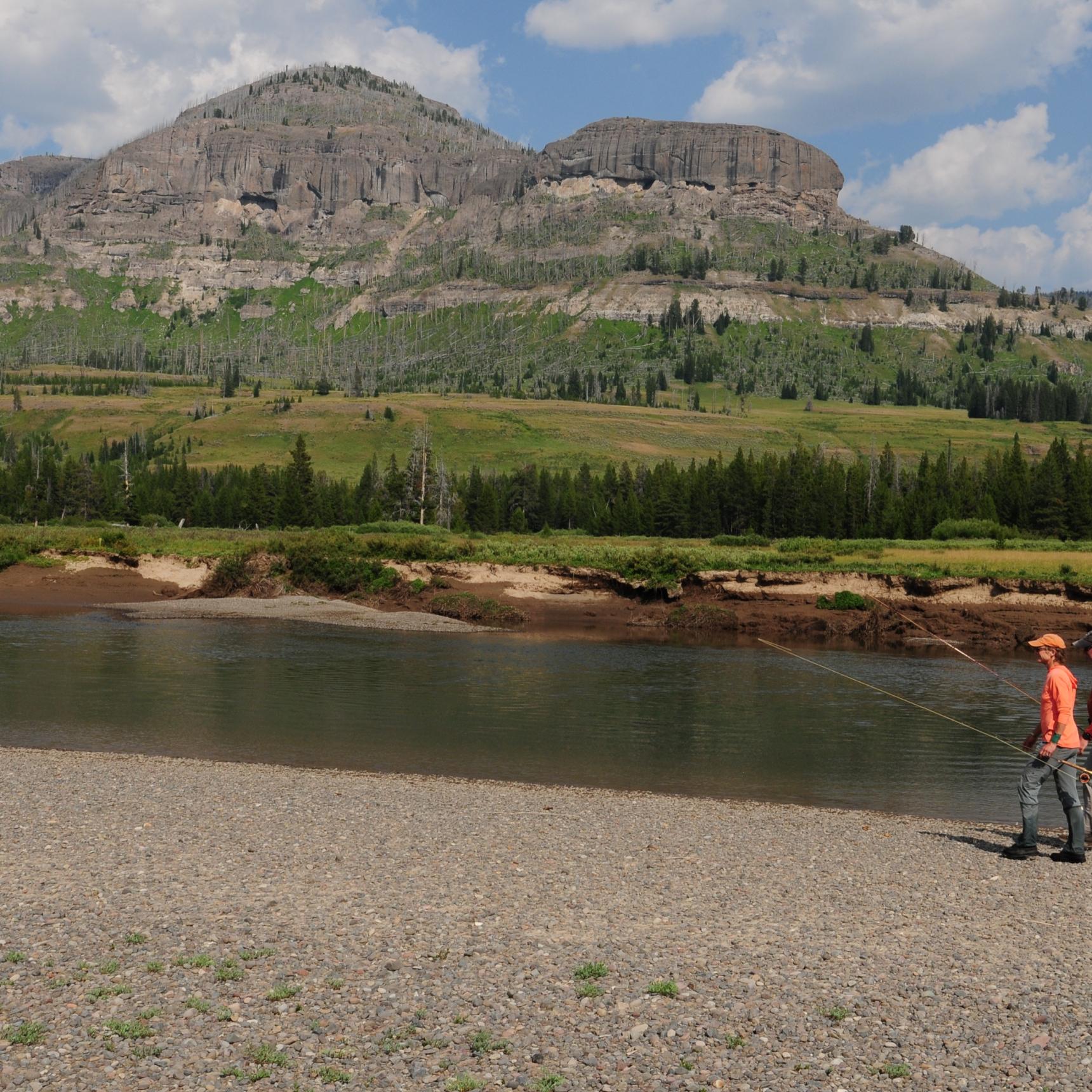 Fishing the Yellowstone River in the Thorofare Yellowstone National Park