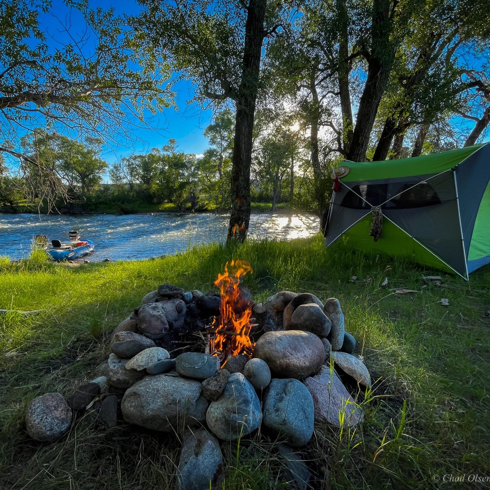 Camping on Montana's Boulder River