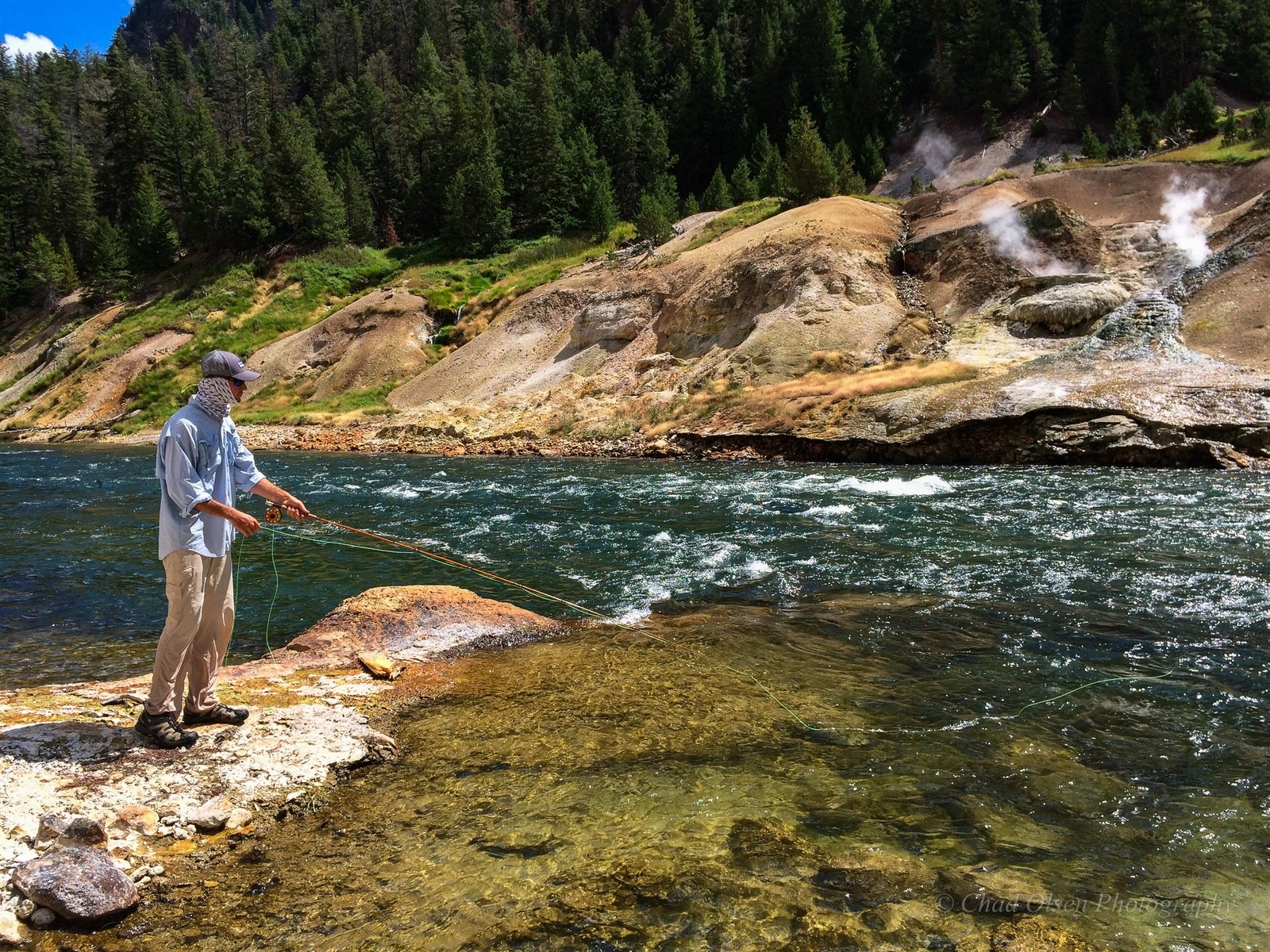 Flyfishing the Yellowstone River in the Grand Canyon of the Yellowstone, YNP