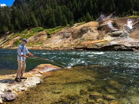Flyfishing the Yellowstone River in the Grand Canyon of the Yellowstone, YNP