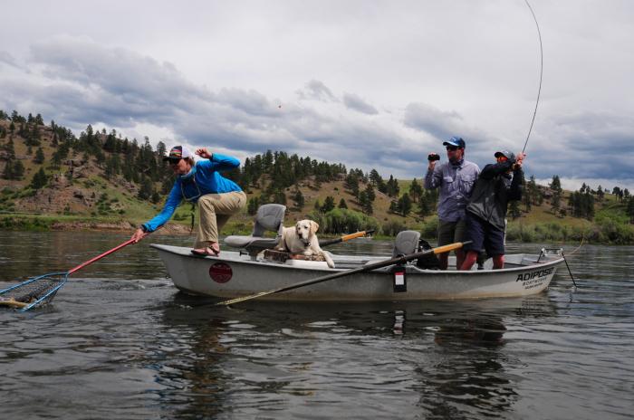 River Fly Fishing from a Drift Boat
