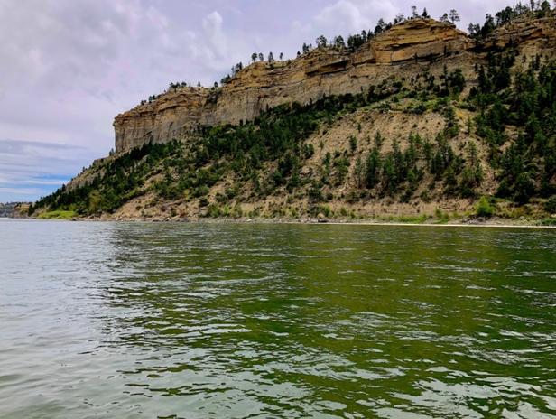 Yellowstone sandstone cliffs above the yellowstone river