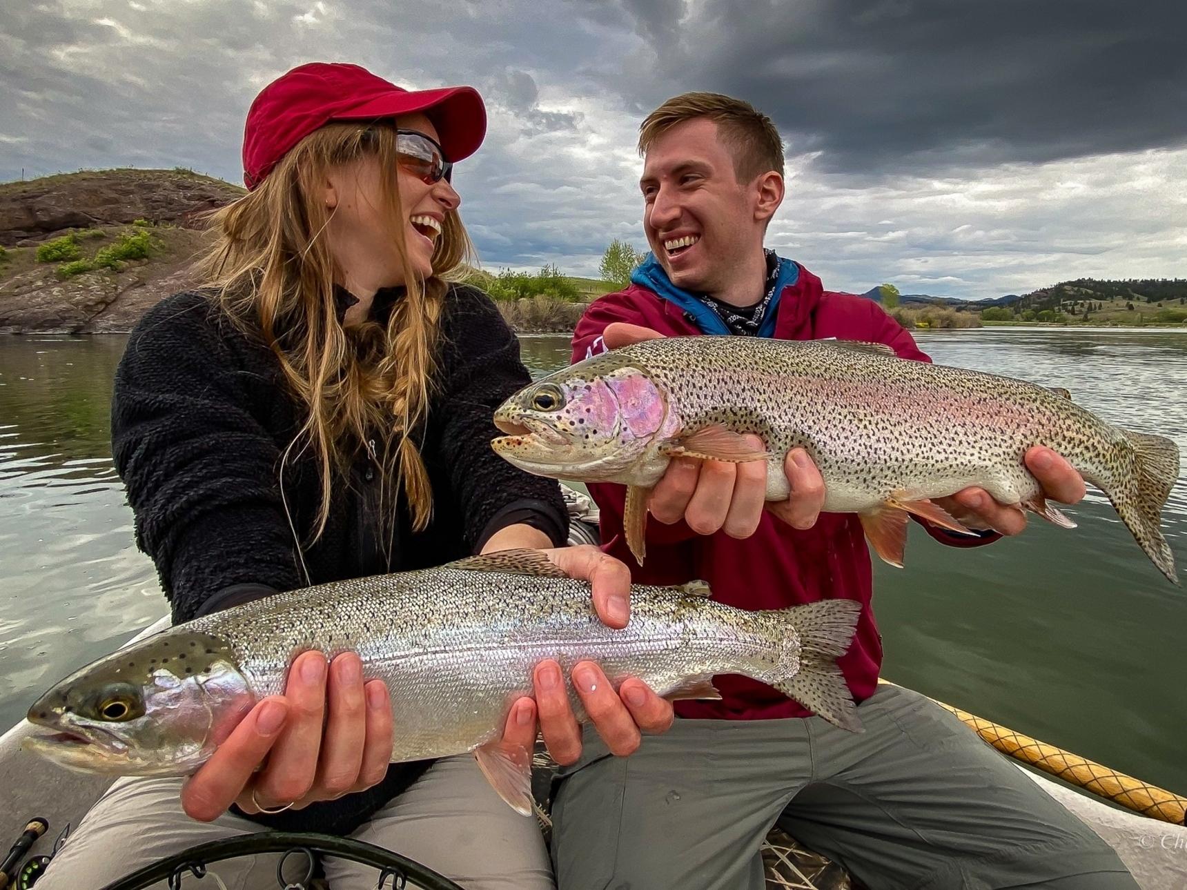 Happy Anglers on a Montana Fly Fishing Float Trip.
